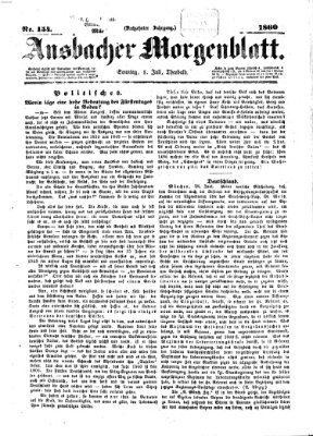 Ansbacher Morgenblatt Sonntag 1. Juli 1860