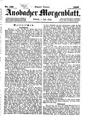 Ansbacher Morgenblatt Mittwoch 4. Juli 1860