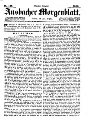 Ansbacher Morgenblatt Dienstag 31. Juli 1860