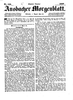 Ansbacher Morgenblatt Mittwoch 1. August 1860