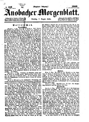 Ansbacher Morgenblatt Dienstag 7. August 1860