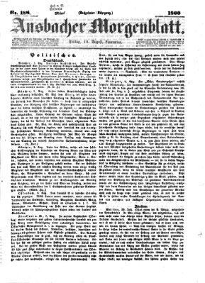 Ansbacher Morgenblatt Freitag 10. August 1860