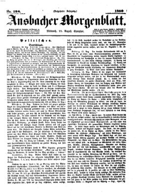 Ansbacher Morgenblatt Mittwoch 22. August 1860