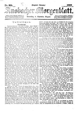 Ansbacher Morgenblatt Donnerstag 6. September 1860