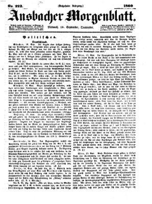 Ansbacher Morgenblatt Mittwoch 19. September 1860