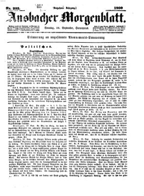 Ansbacher Morgenblatt Sonntag 30. September 1860