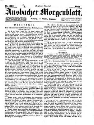 Ansbacher Morgenblatt Samstag 13. Oktober 1860