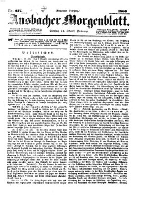 Ansbacher Morgenblatt Dienstag 30. Oktober 1860