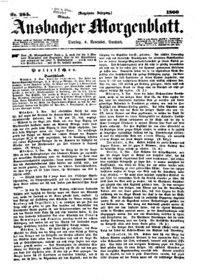 Ansbacher Morgenblatt Dienstag 6. November 1860