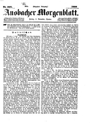 Ansbacher Morgenblatt Freitag 9. November 1860