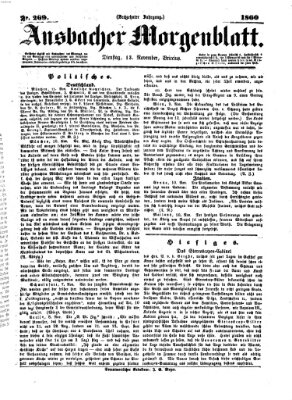 Ansbacher Morgenblatt Dienstag 13. November 1860