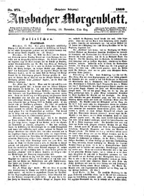 Ansbacher Morgenblatt Sonntag 18. November 1860