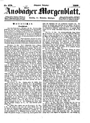 Ansbacher Morgenblatt Samstag 24. November 1860