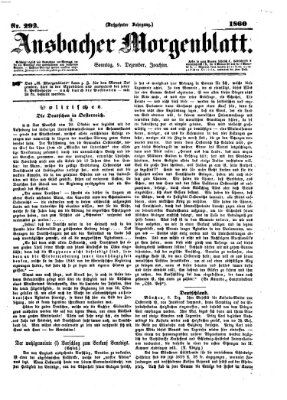 Ansbacher Morgenblatt Sonntag 9. Dezember 1860