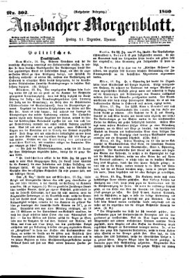 Ansbacher Morgenblatt Freitag 21. Dezember 1860