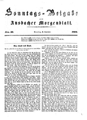 Ansbacher Morgenblatt Sonntag 2. September 1860