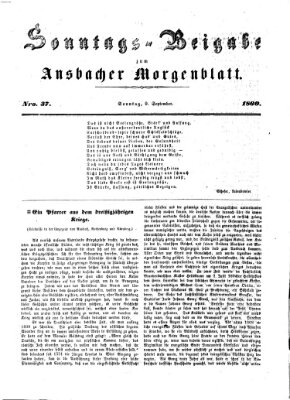 Ansbacher Morgenblatt Sonntag 9. September 1860