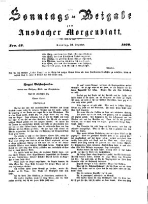 Ansbacher Morgenblatt Sonntag 23. Dezember 1860