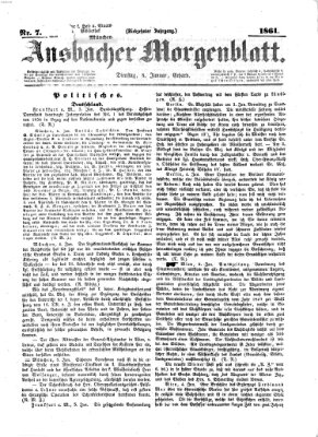 Ansbacher Morgenblatt Dienstag 8. Januar 1861