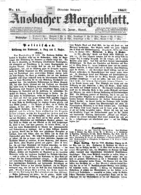 Ansbacher Morgenblatt Mittwoch 16. Januar 1861