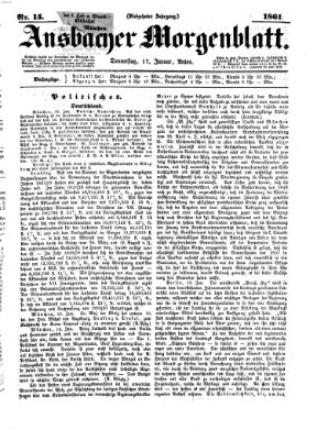 Ansbacher Morgenblatt Donnerstag 17. Januar 1861