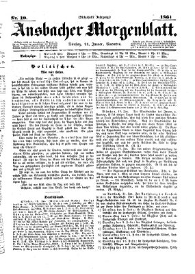 Ansbacher Morgenblatt Dienstag 22. Januar 1861