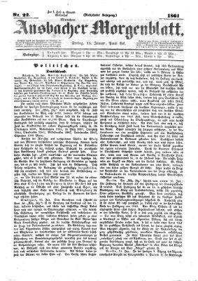 Ansbacher Morgenblatt Freitag 25. Januar 1861