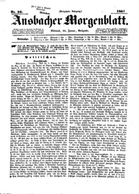Ansbacher Morgenblatt Mittwoch 30. Januar 1861