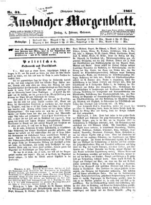 Ansbacher Morgenblatt Freitag 8. Februar 1861