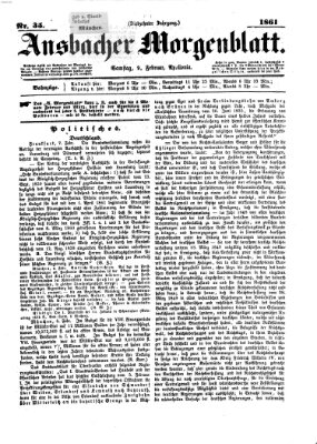 Ansbacher Morgenblatt Samstag 9. Februar 1861