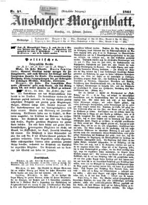 Ansbacher Morgenblatt Samstag 16. Februar 1861