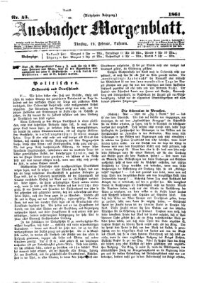 Ansbacher Morgenblatt Dienstag 19. Februar 1861