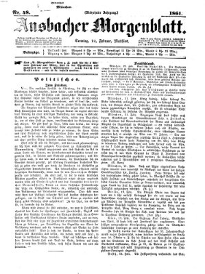 Ansbacher Morgenblatt Sonntag 24. Februar 1861