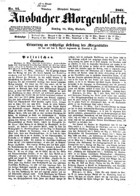 Ansbacher Morgenblatt Samstag 23. März 1861