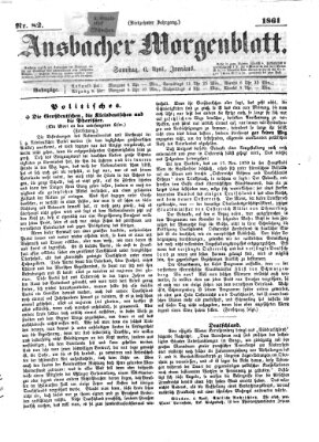 Ansbacher Morgenblatt Samstag 6. April 1861