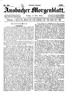 Ansbacher Morgenblatt Sonntag 21. April 1861