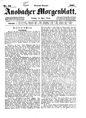 Ansbacher Morgenblatt Dienstag 23. April 1861