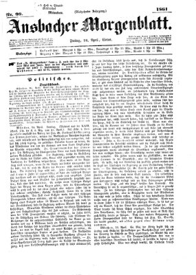 Ansbacher Morgenblatt Freitag 26. April 1861