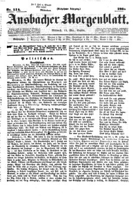 Ansbacher Morgenblatt Mittwoch 15. Mai 1861