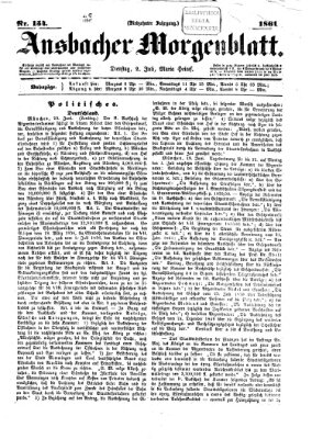 Ansbacher Morgenblatt Dienstag 2. Juli 1861