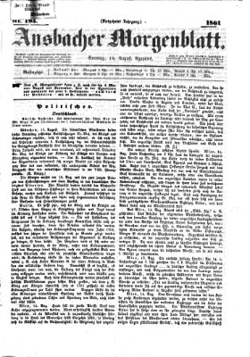 Ansbacher Morgenblatt Sonntag 18. August 1861