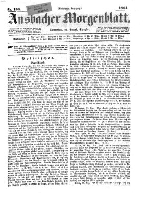 Ansbacher Morgenblatt Donnerstag 22. August 1861