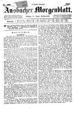 Ansbacher Morgenblatt Samstag 24. August 1861