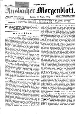 Ansbacher Morgenblatt Sonntag 25. August 1861