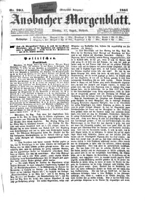 Ansbacher Morgenblatt Dienstag 27. August 1861