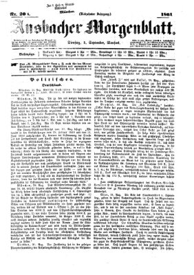 Ansbacher Morgenblatt Dienstag 3. September 1861