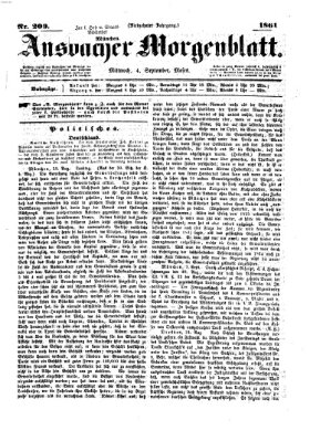 Ansbacher Morgenblatt Mittwoch 4. September 1861