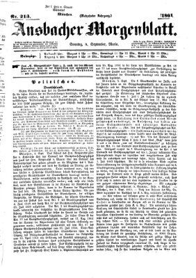 Ansbacher Morgenblatt Sonntag 8. September 1861