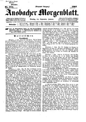 Ansbacher Morgenblatt Dienstag 10. September 1861