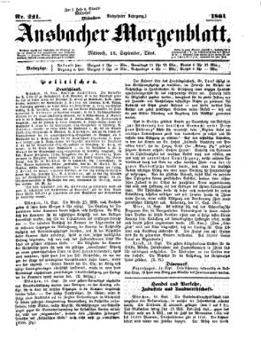 Ansbacher Morgenblatt Mittwoch 18. September 1861